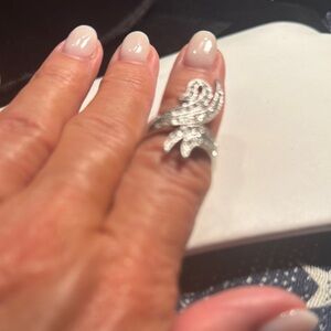 Swan Silver Crystal Ring